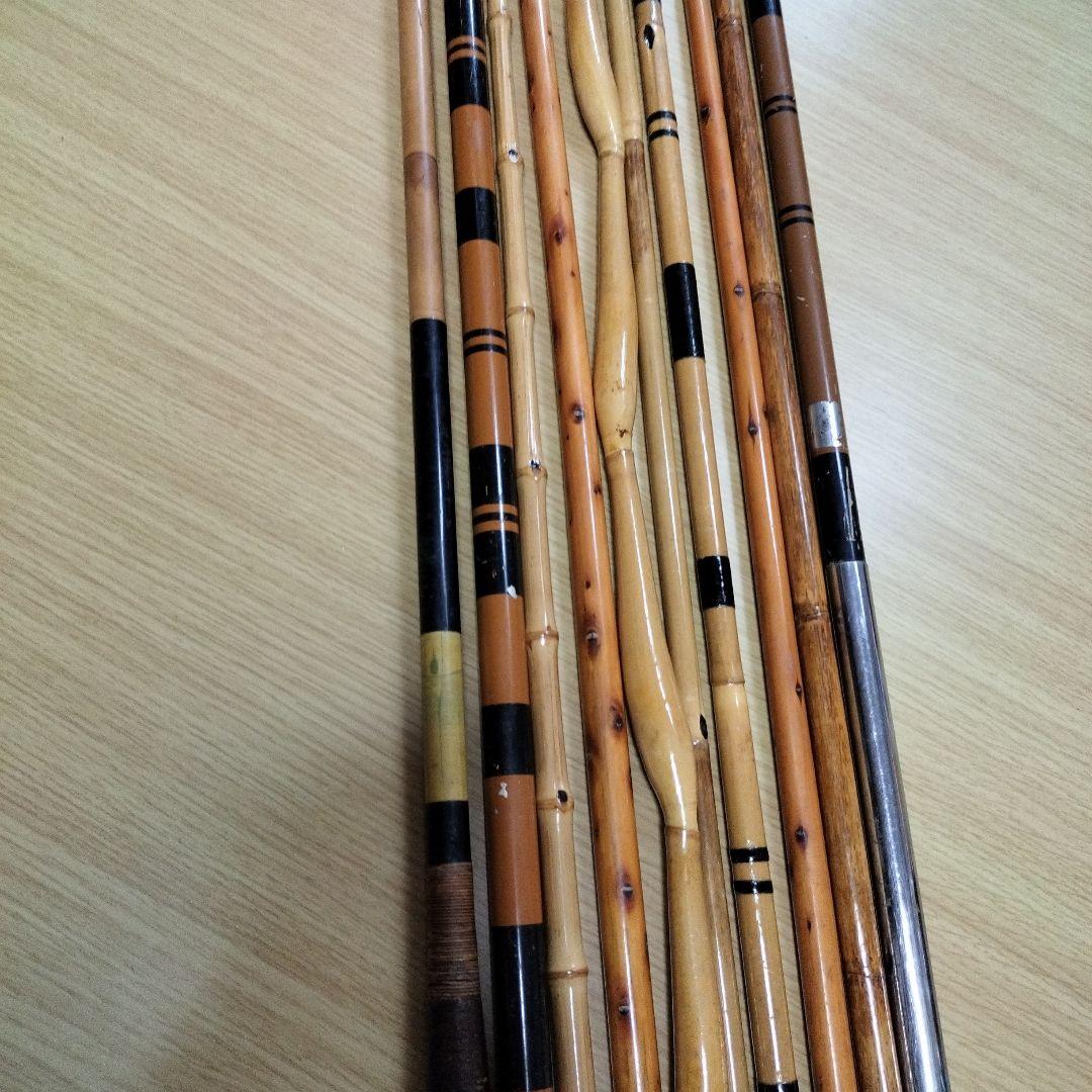 へらぶな竿掛け　玉網の柄　他　10本