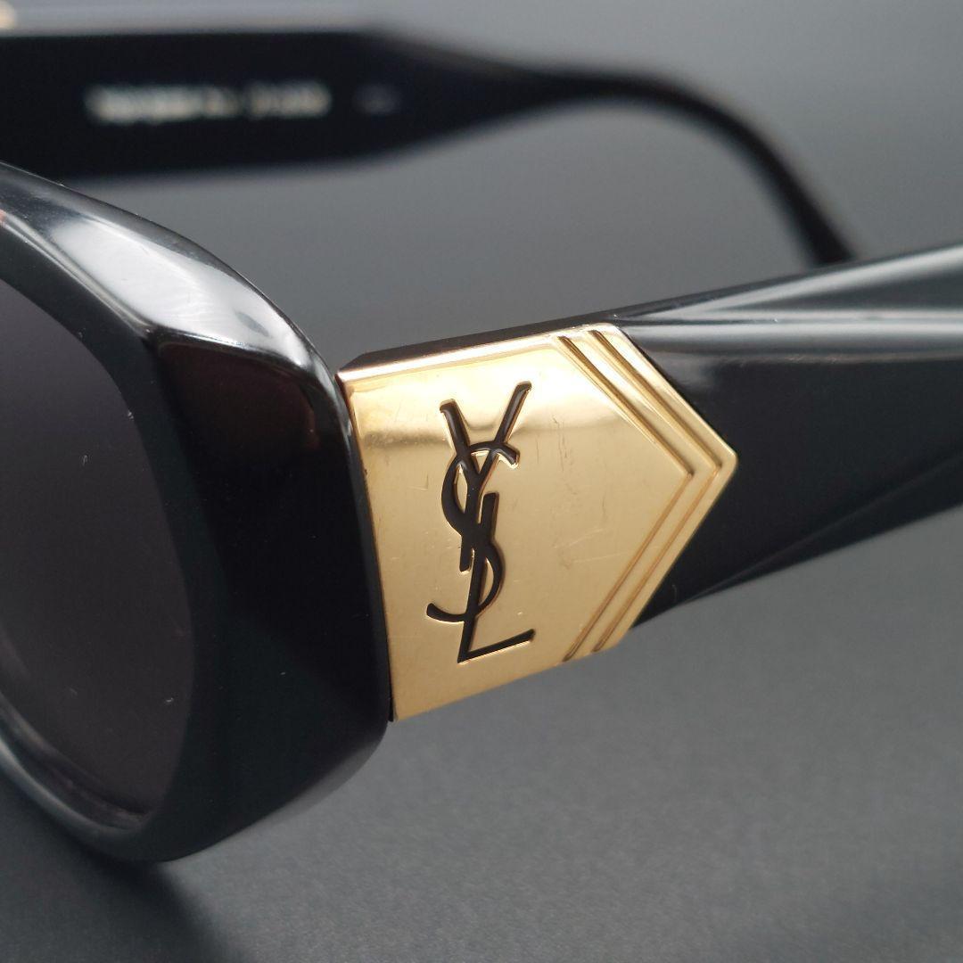 【大人気】 イヴサンローラン　サングラス　 キャットアイ　金ロゴ　黒　良品　希少