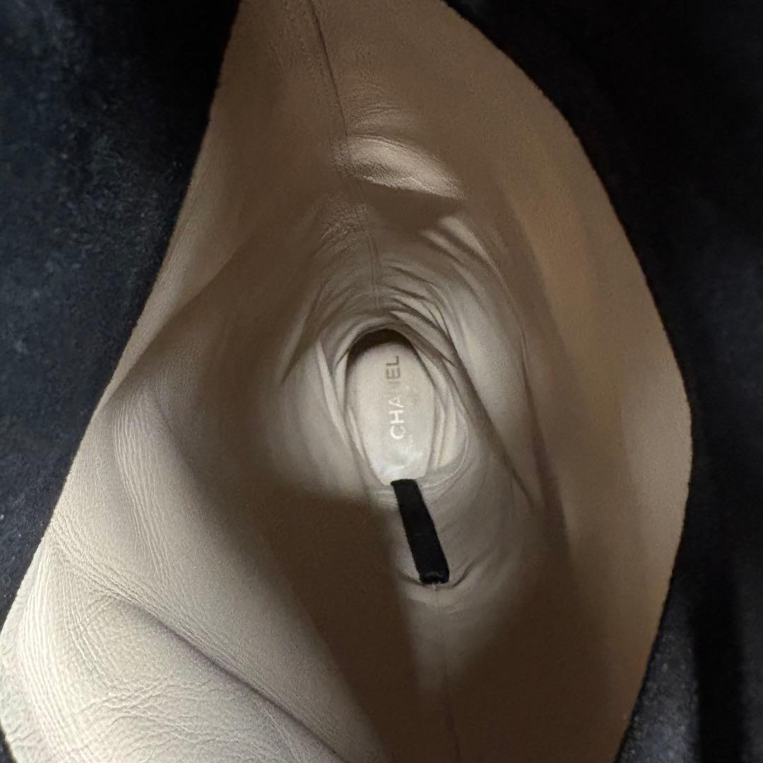 シャネル　CHANEL ココマーク　ニーハイブーツ　レザー　ブラック　36C