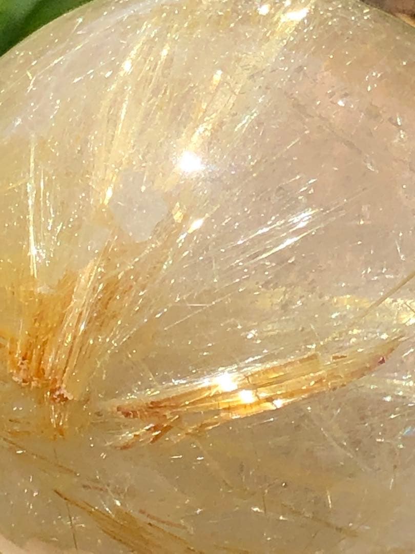 41.5mm ❤️金運アップ　✳タイチンルチル　ゴールドルチルクォーツ　丸玉