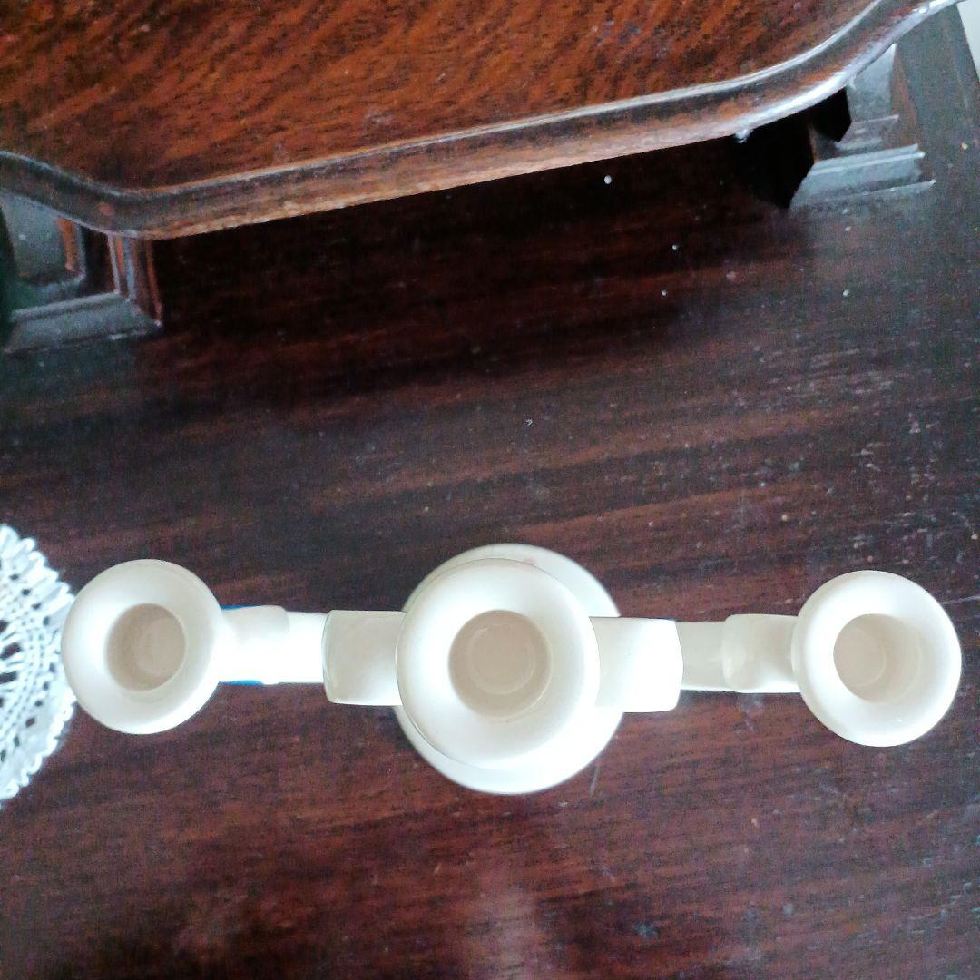 リサラーソン)　青い花の可愛い3本立てのキャンドルスタンド（訳あり)