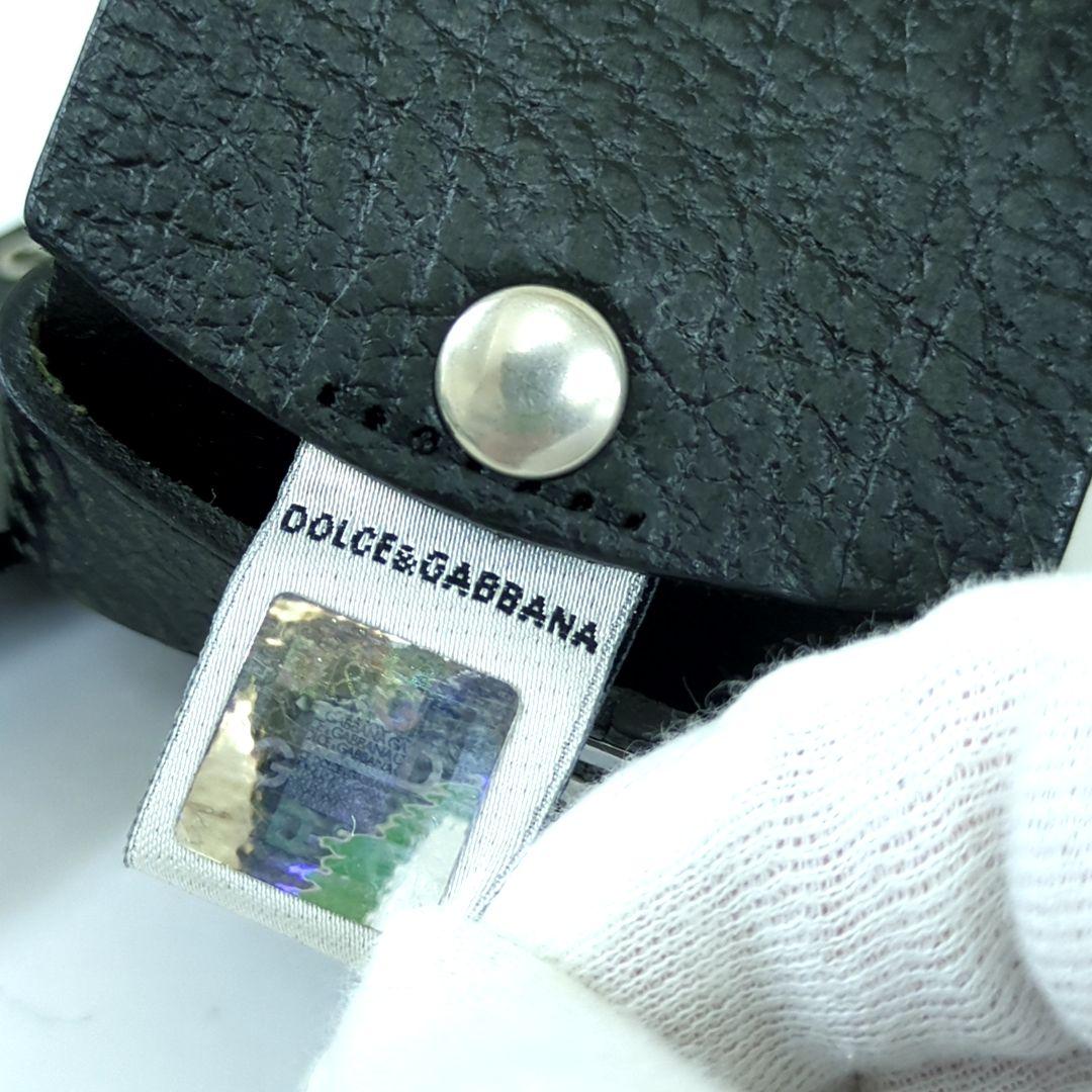 ドルチェ&ガッバーナ D&G スタッズ レザーベルト ブラック イタリア製