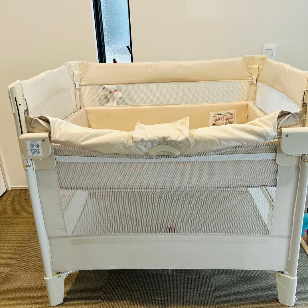 Aprica アップリカ ココネルエアー ホワイト 折り畳みベビーベッド