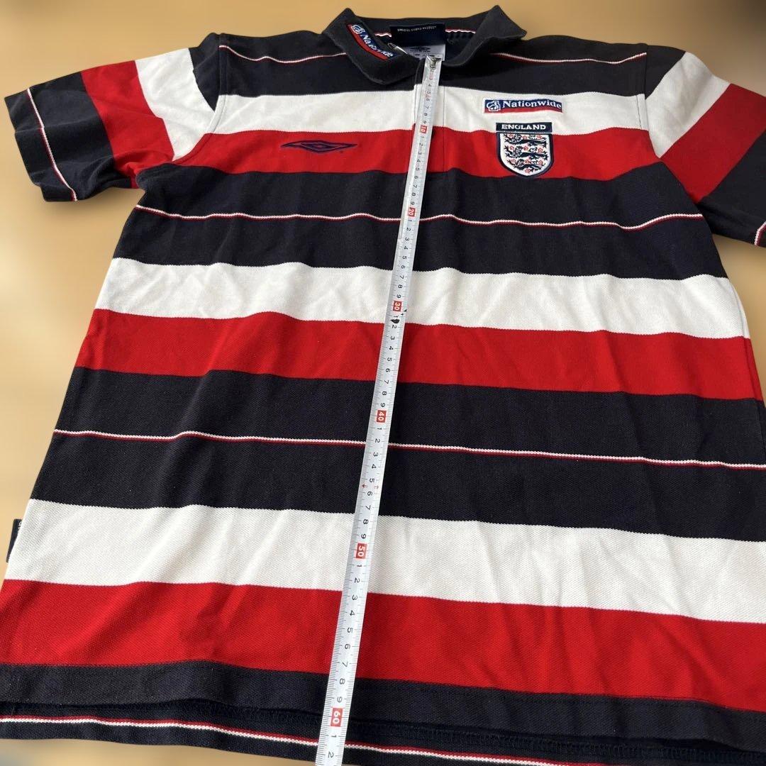 90s イングランド代表 UMBRO アンブロ マルチボーダー ポロシャツ