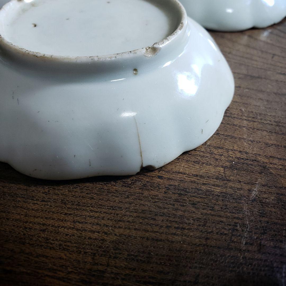 小皿　古伊万里　江戸　山水　遠景　船 民家　訳あり