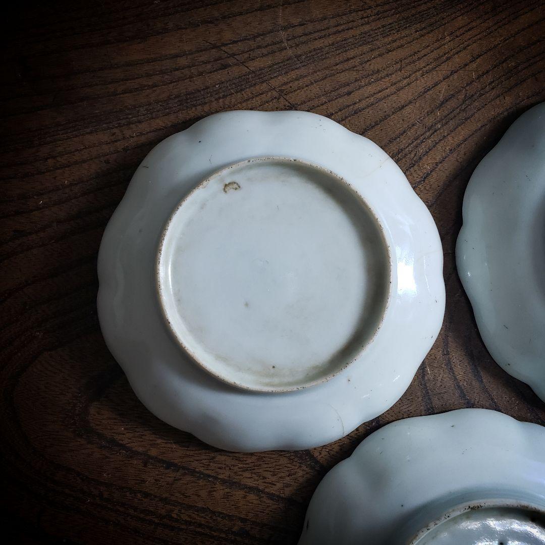 小皿　古伊万里　江戸　山水　遠景　船 民家　訳あり