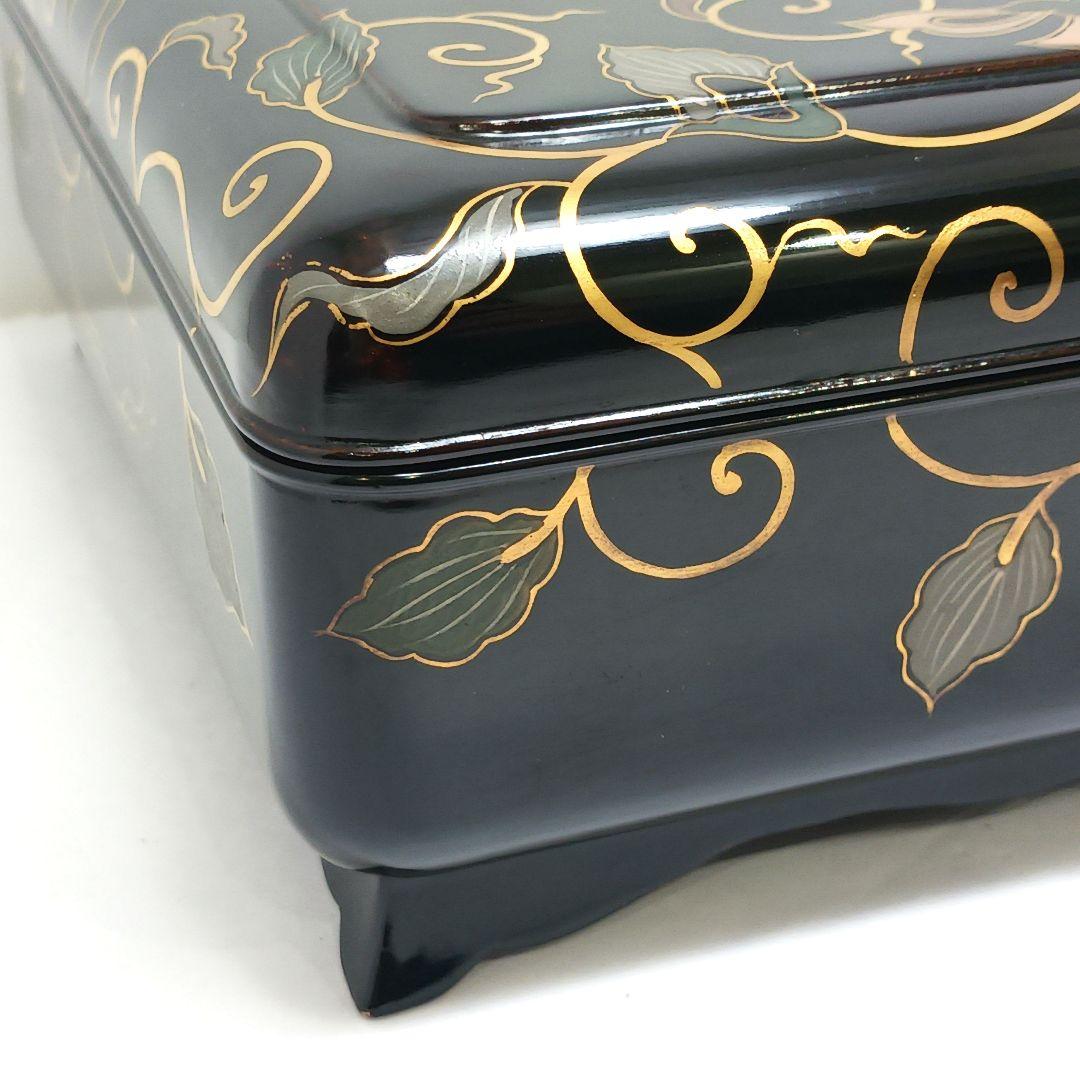 Y3113-2 大正期 漆器 金蒔絵 菓子器 18.3㎝ 共箱