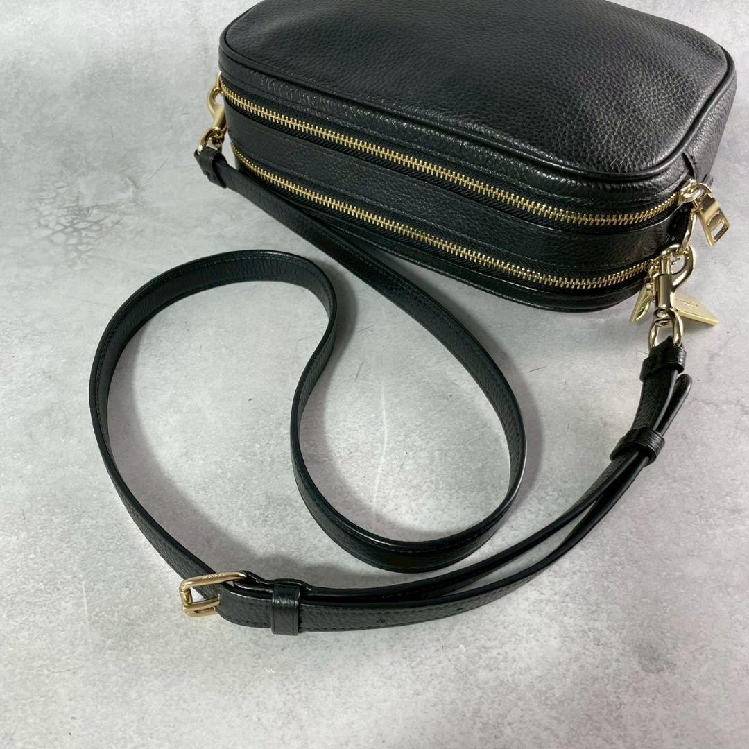 極美品 コーチ ジェス 2way ショルダーバッグ ダブルジップ レザー 黒