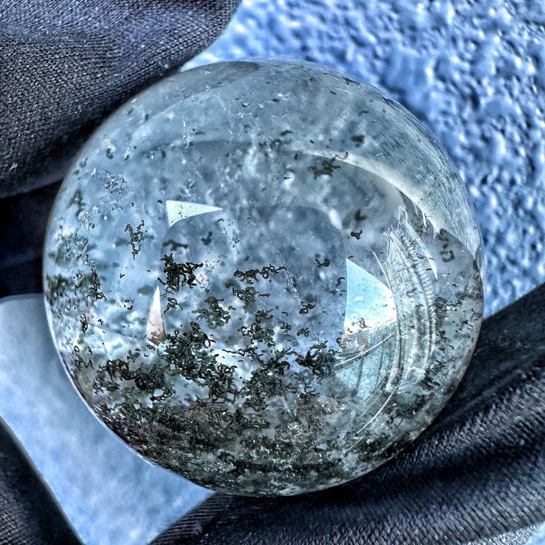 爆アレ❗️レインボー☆ガーデンクォーツ インクォーツ庭園水晶 丸玉 水晶A1323