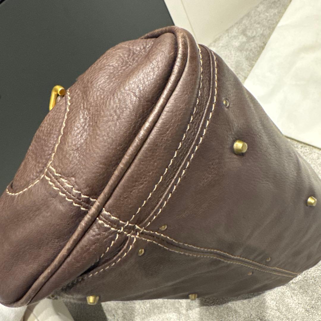 クロエ　パディントン　ブラウンレザー ハンドバッグ 金属ロック付き　南京錠付き