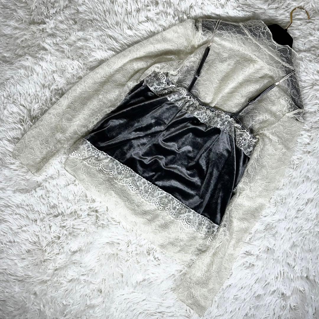 美品✨アメリ AMERI VELOUR CAMI SET LACE TOP