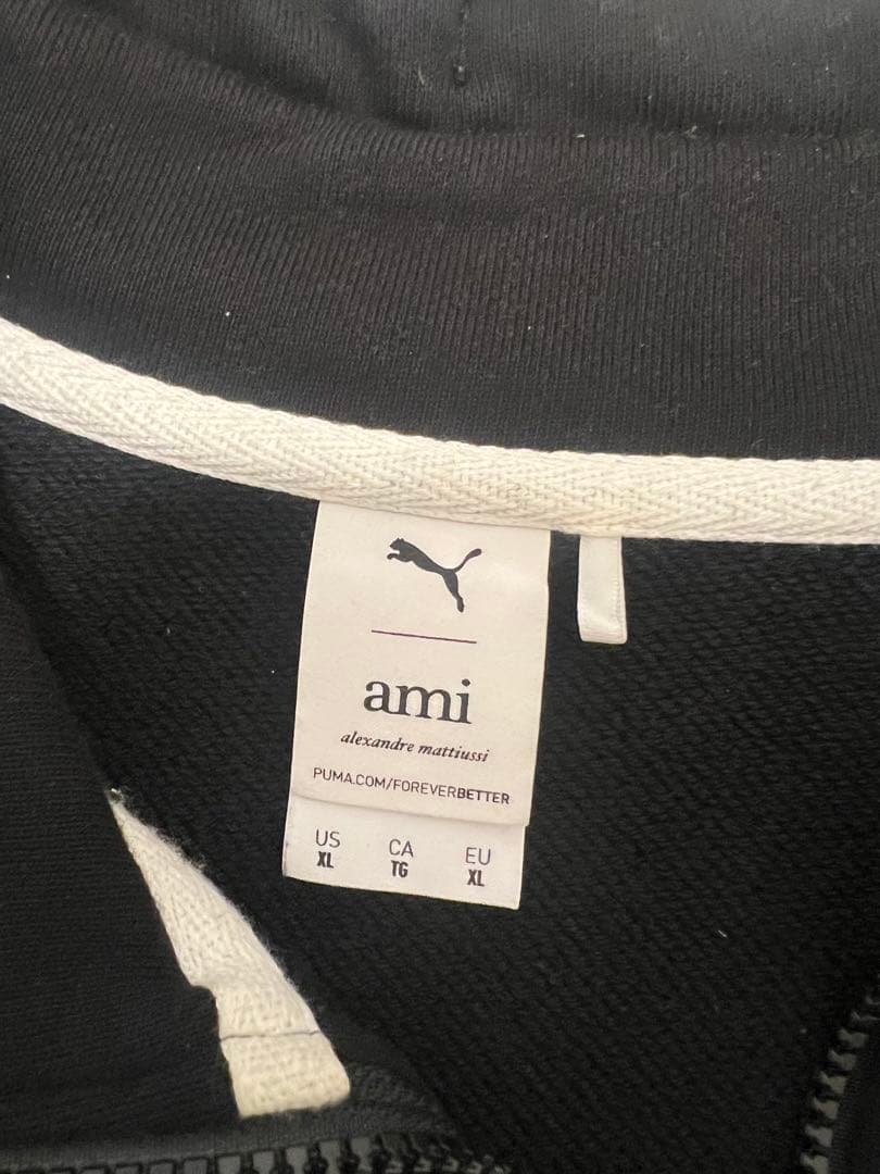 ami プーマコラボハーフジップ ブラック スウェット XL