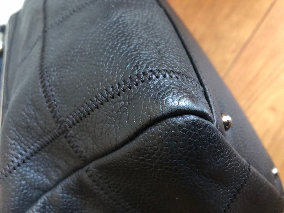 CHANELシャネル チョコバー ハンドバッグ キャビアスキン