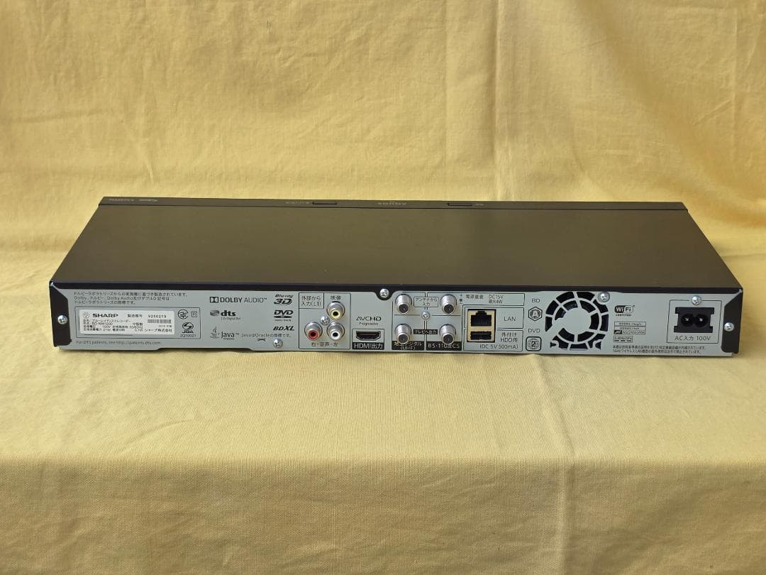 SHARP AQUOS BDレコーダー BD-NW1200　2018年製 整備品