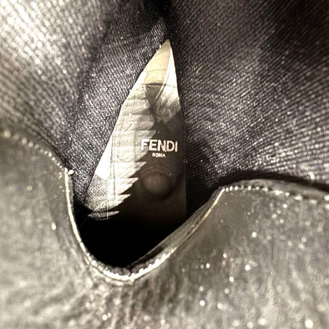 美品 FENDI ソックス ブーツ リブ ズッカ柄 FF Vibram 黒 37