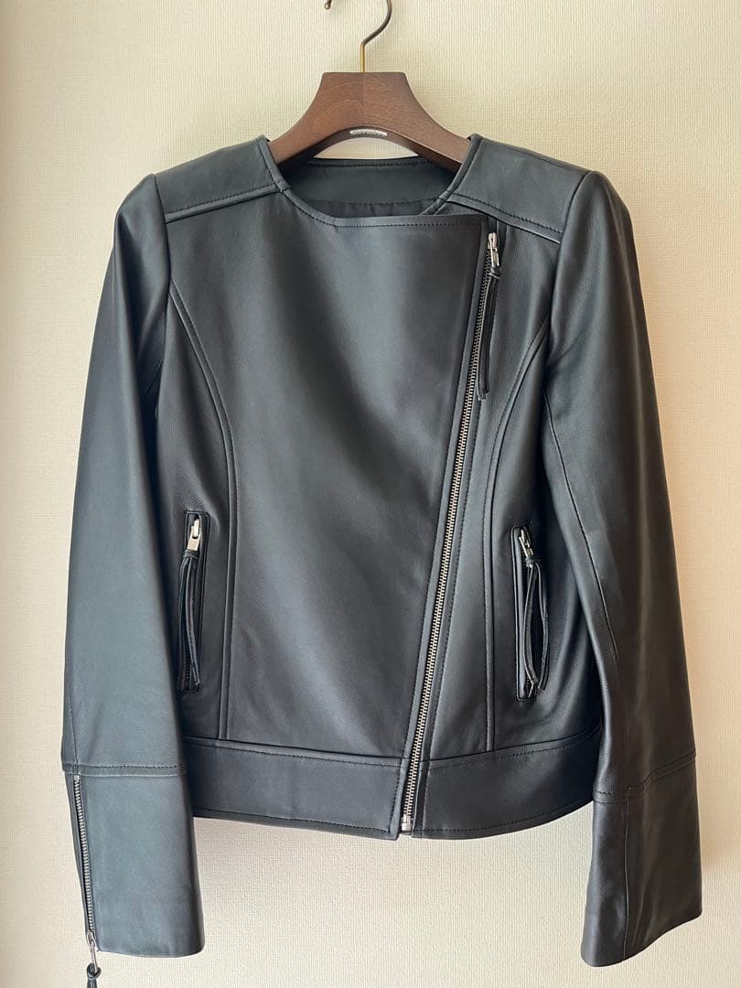 羊革 革ジャン(黒) Sサイズ