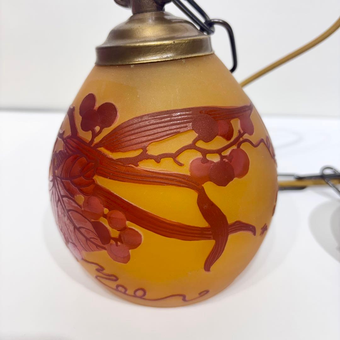 希少！TIP Gallé ガレ ガラスシェード ペンダントライト 1灯
