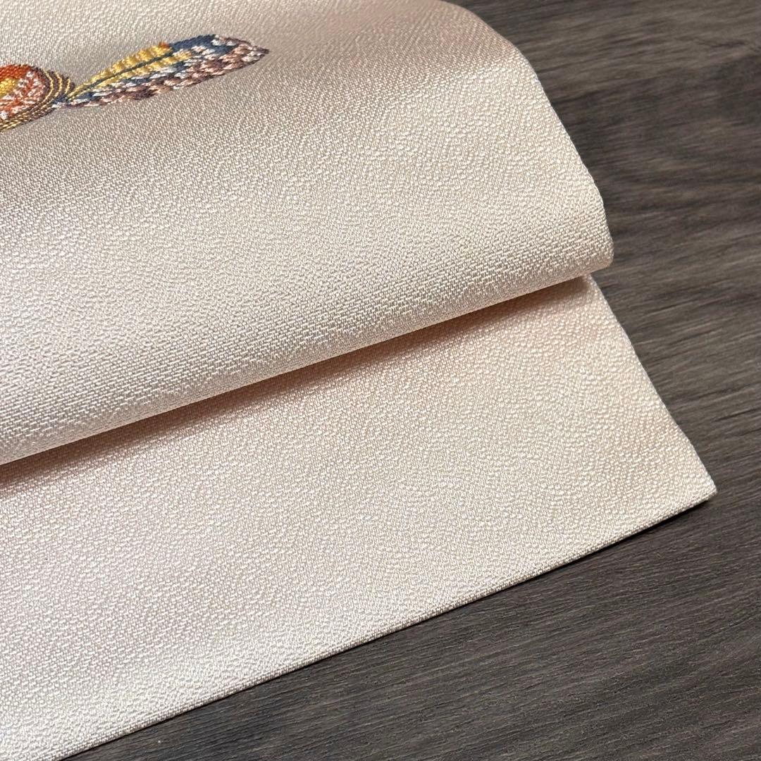 m*e様 名古屋帯 西陣織 正絹 白ピンク so273