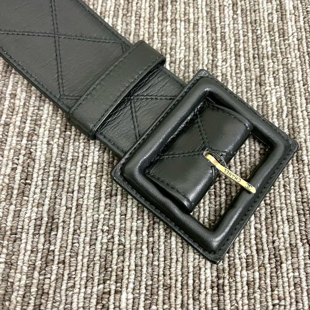 美品　CHANEL　シャネル　ベルト　マトラッセ　ブラック　ココマーク