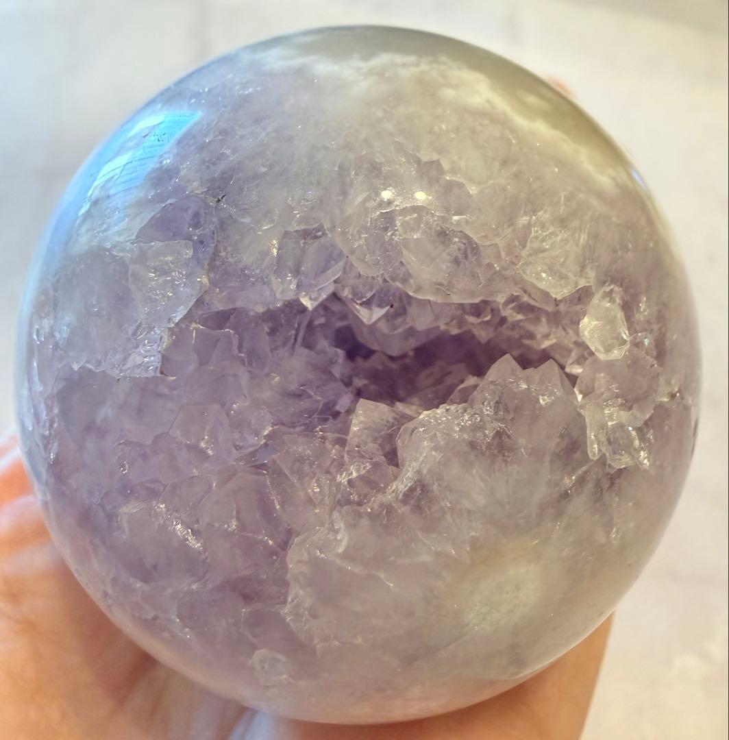 ピンクアメジスト スフィア 丸玉 ③ 笑口 ザクザク 天然石