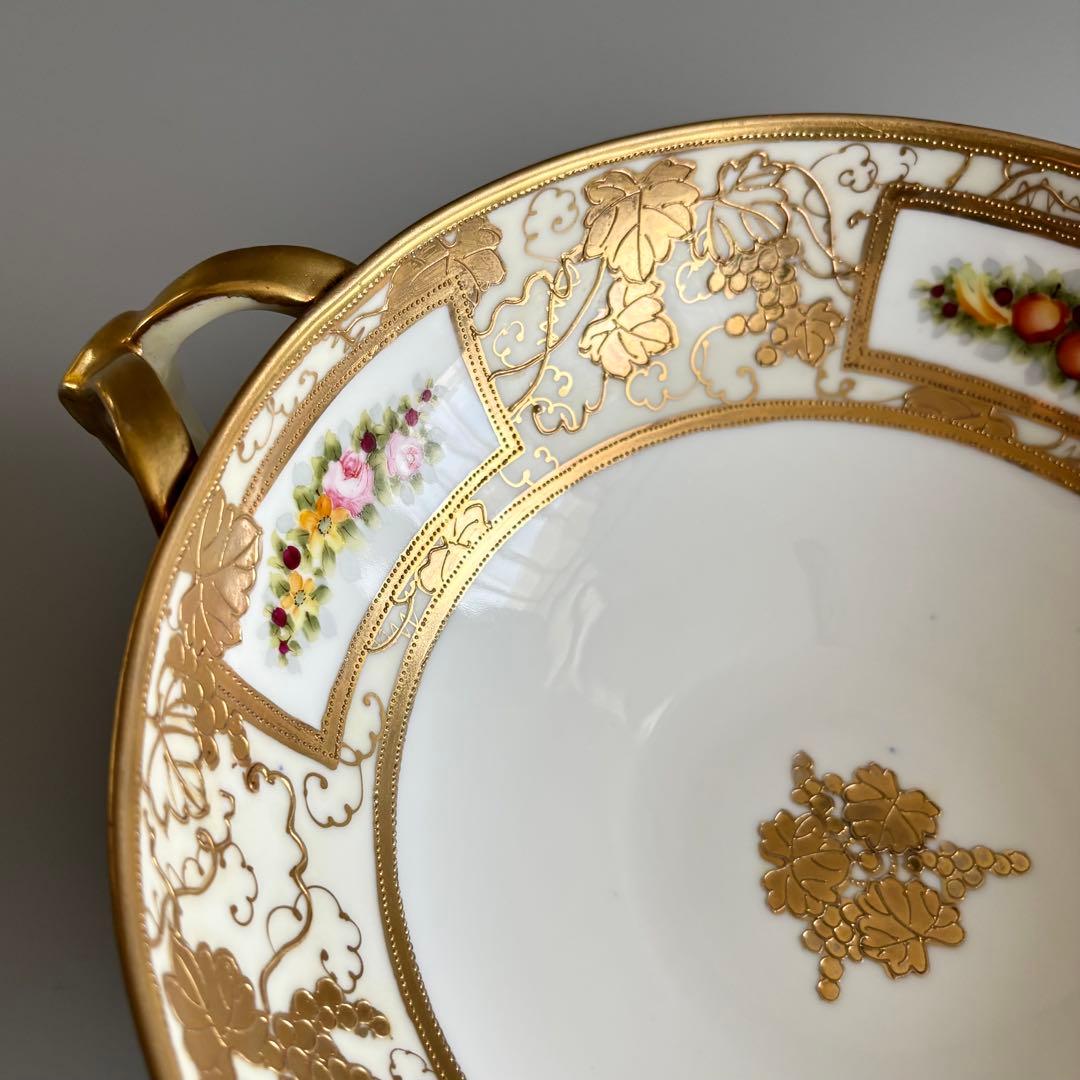 100年以上の時を閉じ込めた、 美しきオールドノリタケ　足付きコンポート【美品】