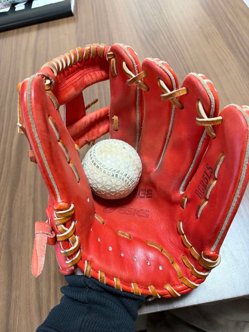 asics ゴールドステージ 軟式グローブ オレンジ