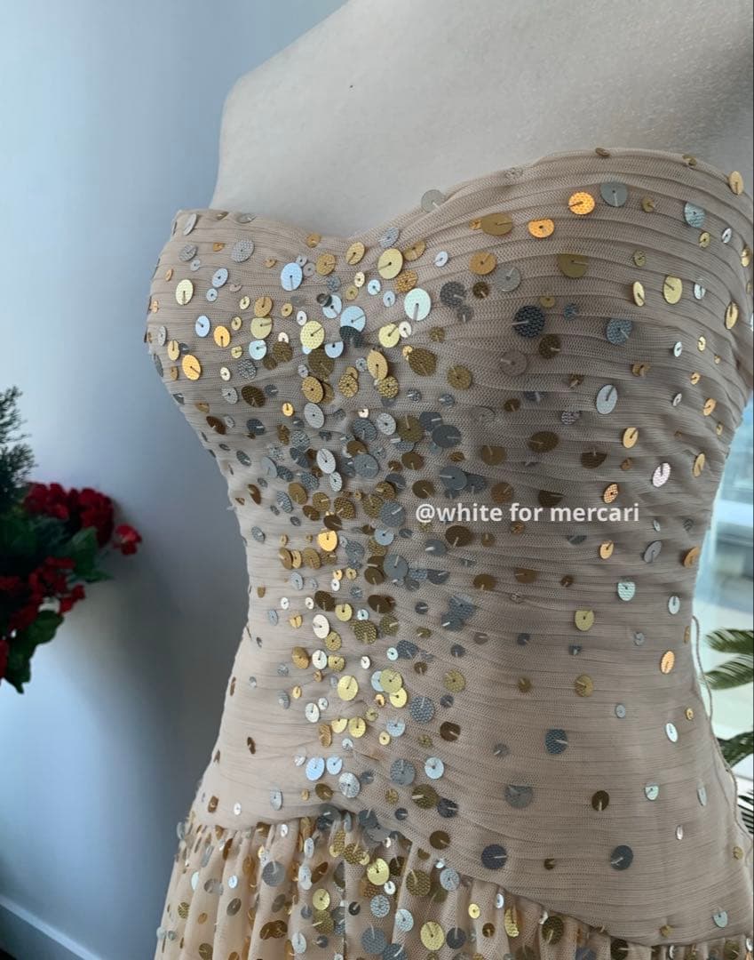 米国百貨店購入 定価7万4千円 きらきら装飾チュールワンピース