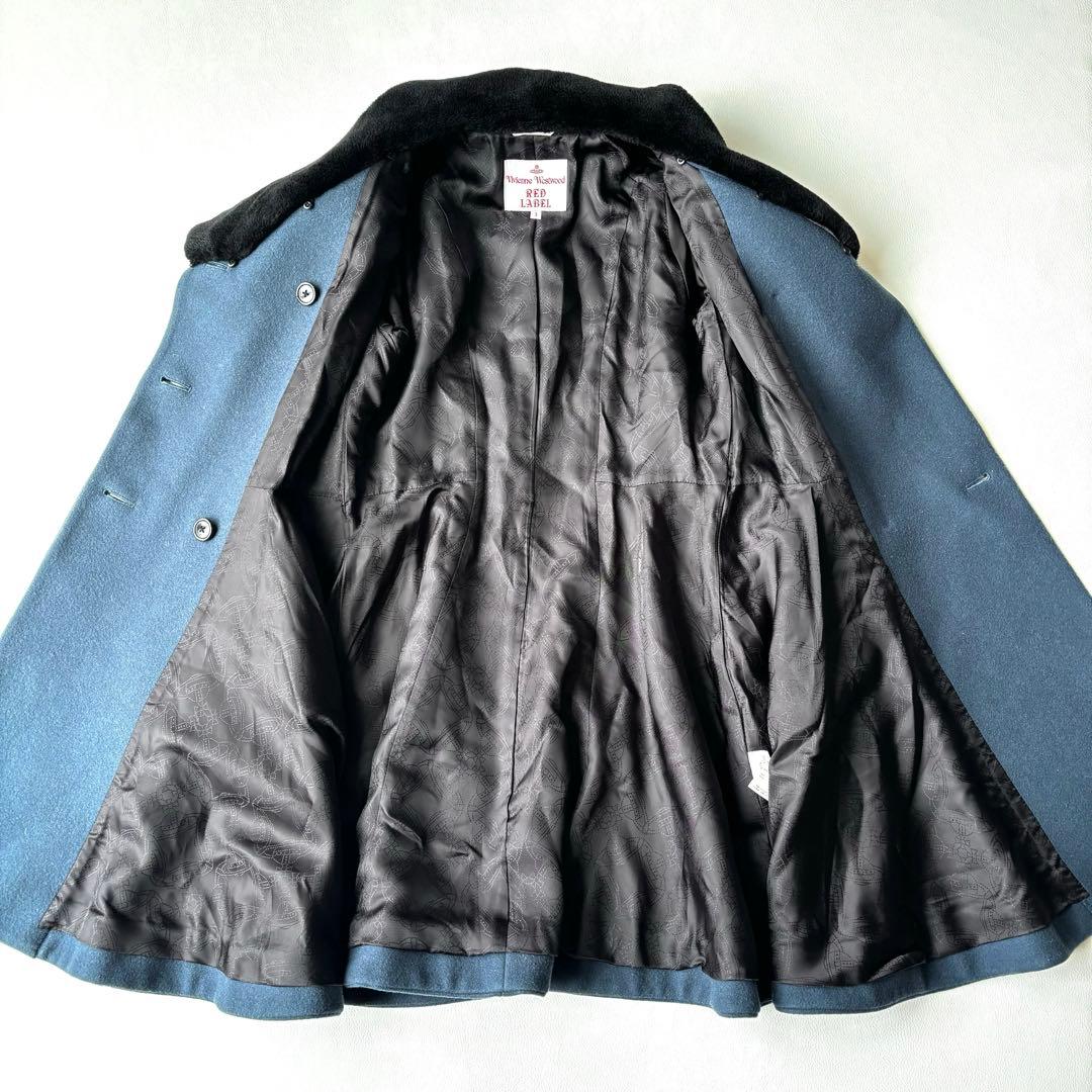 美品✨ヴィヴィアンウエストウッド　ウールメルトンコート　オーブ　Aライン　ファー