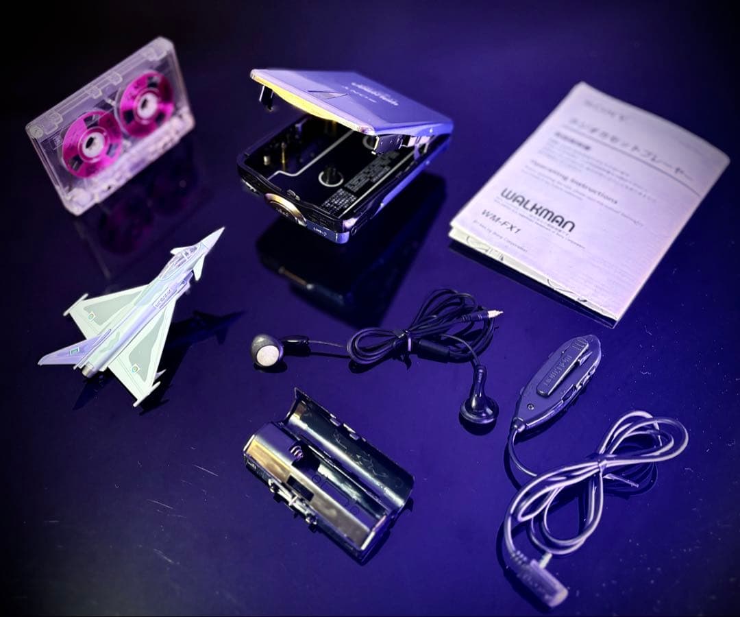 カセットウォークマン SONY WM-FX1、ラジオ付、青「整備済み、完動美品」