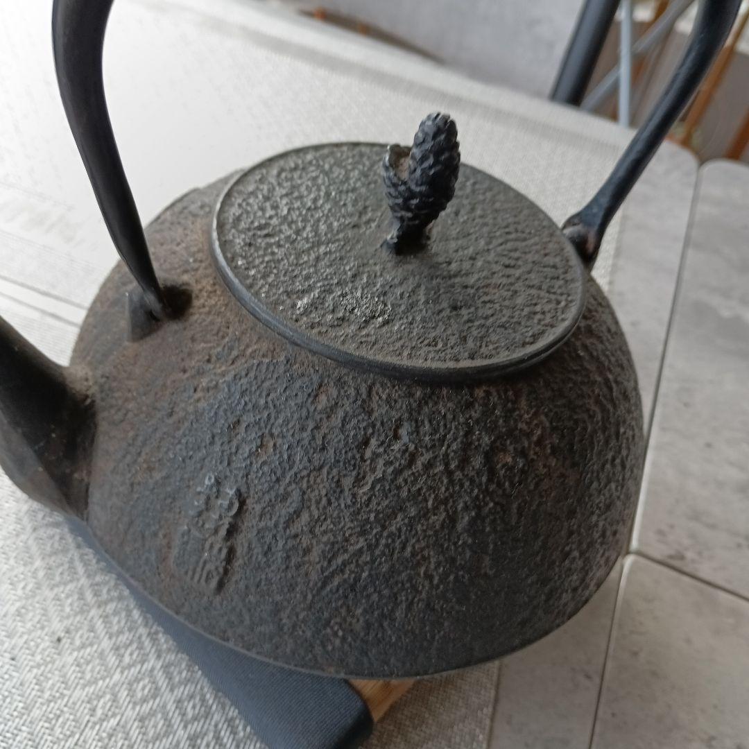 馬の浮彫り 鉄瓶