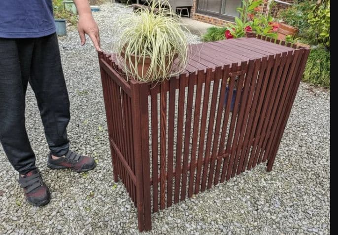 折りたたみ式木製室外機カバー 3色