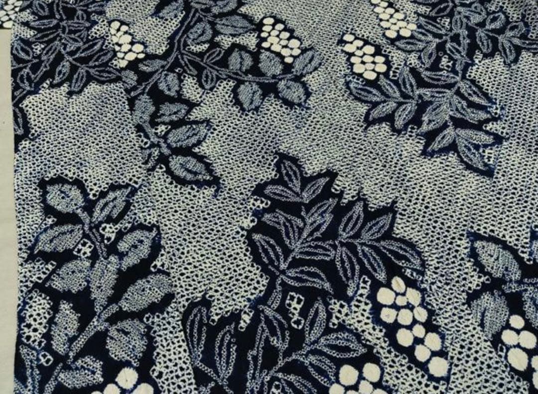 有松鳴海絞り　浴衣　ぶどう