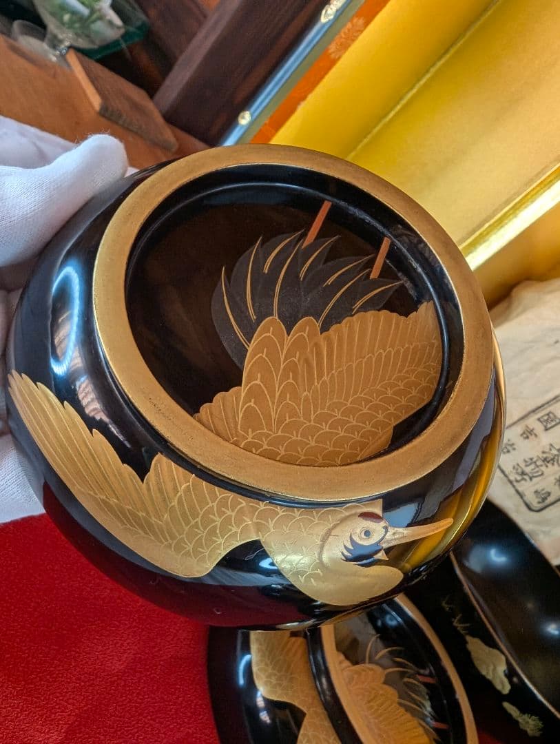 「こちらは専用出品です」明治時代 輪島塗 金蒔絵 椀 4客