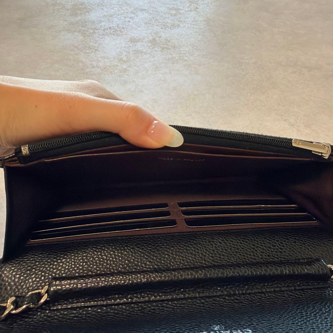 CHANEL チェーンウォレット ブラック シルバー