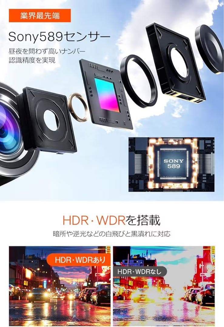 ドライブレコーダー ミラー型 前後カメラ 12インチ大画面 4K高画質 GPS