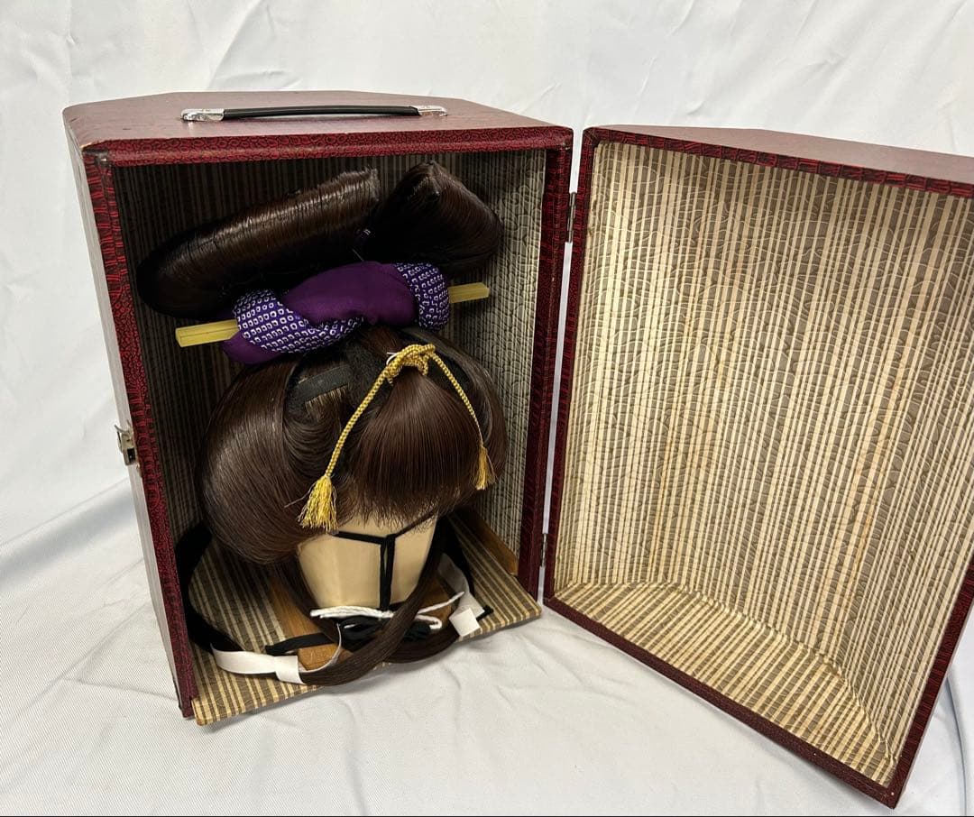 日本髪かつら　大衆演劇かつら　花魁　辰巳6号(小サイズ)自然色　かのこ付き