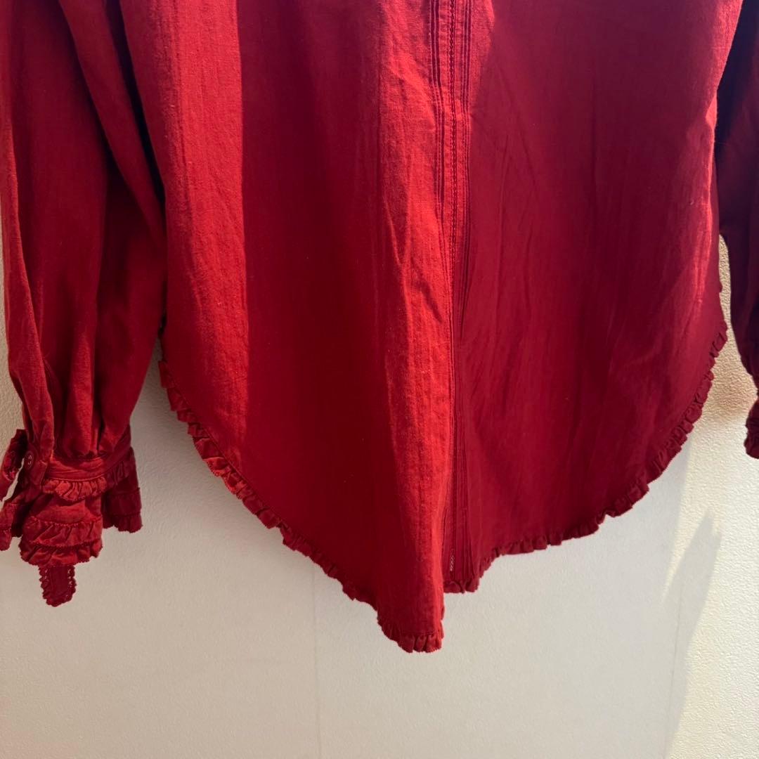 ピンクハウス　 PINK HOUSE 長袖　フリルブラウス　 赤