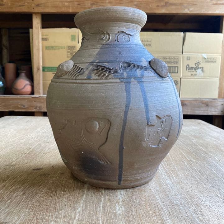 中川伊作　知花南蛮焼　壺