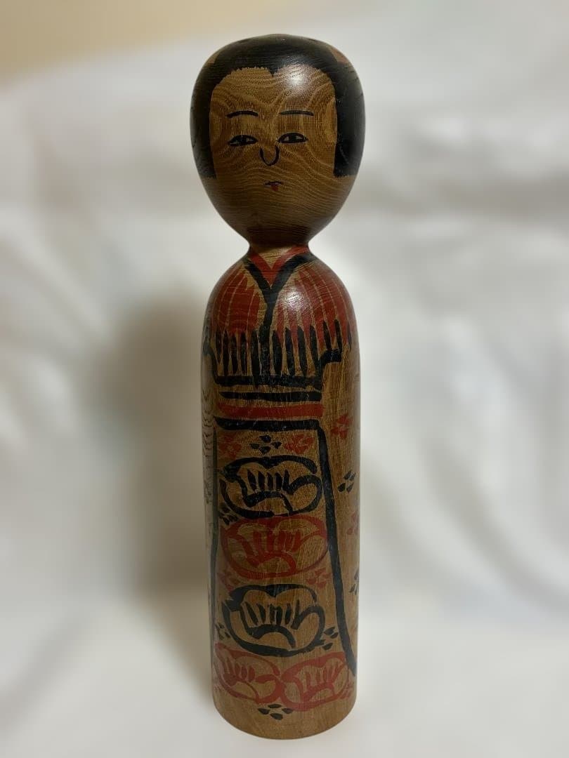伝統的な木地山系木地山こけし 現代の名工 小椋久太郎作 高さ約38.2cm