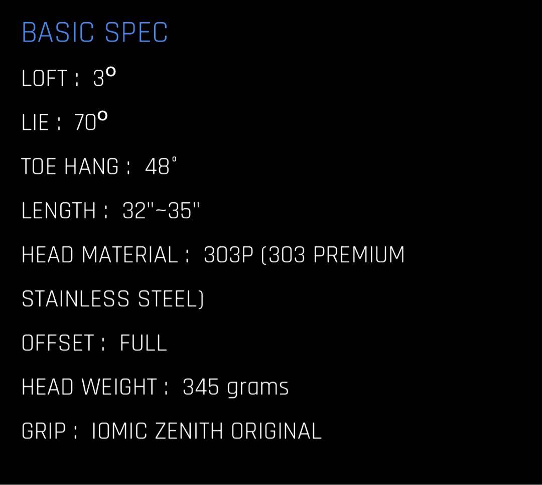 ゼニス　ZENITH BS-02C 303P パター　34 美品　保証書あり