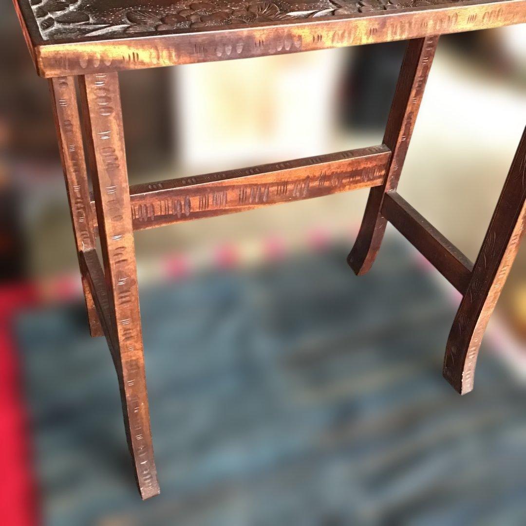 アンティーク軽井沢彫り　櫻 花台　家具　収納