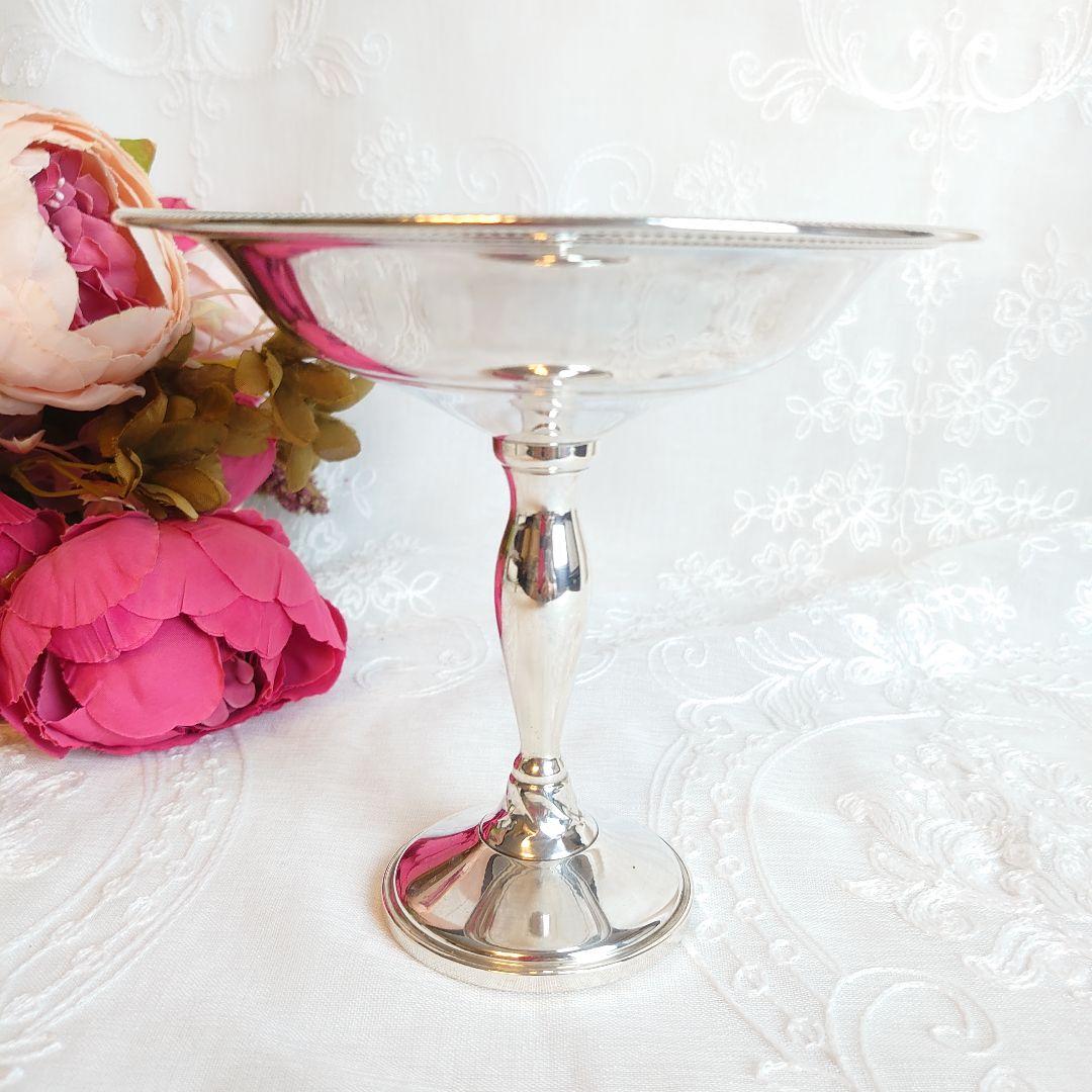 純銀　スターリングシルバー　シルバーコンポート　ボンボンデッシュ　シルバートレイ