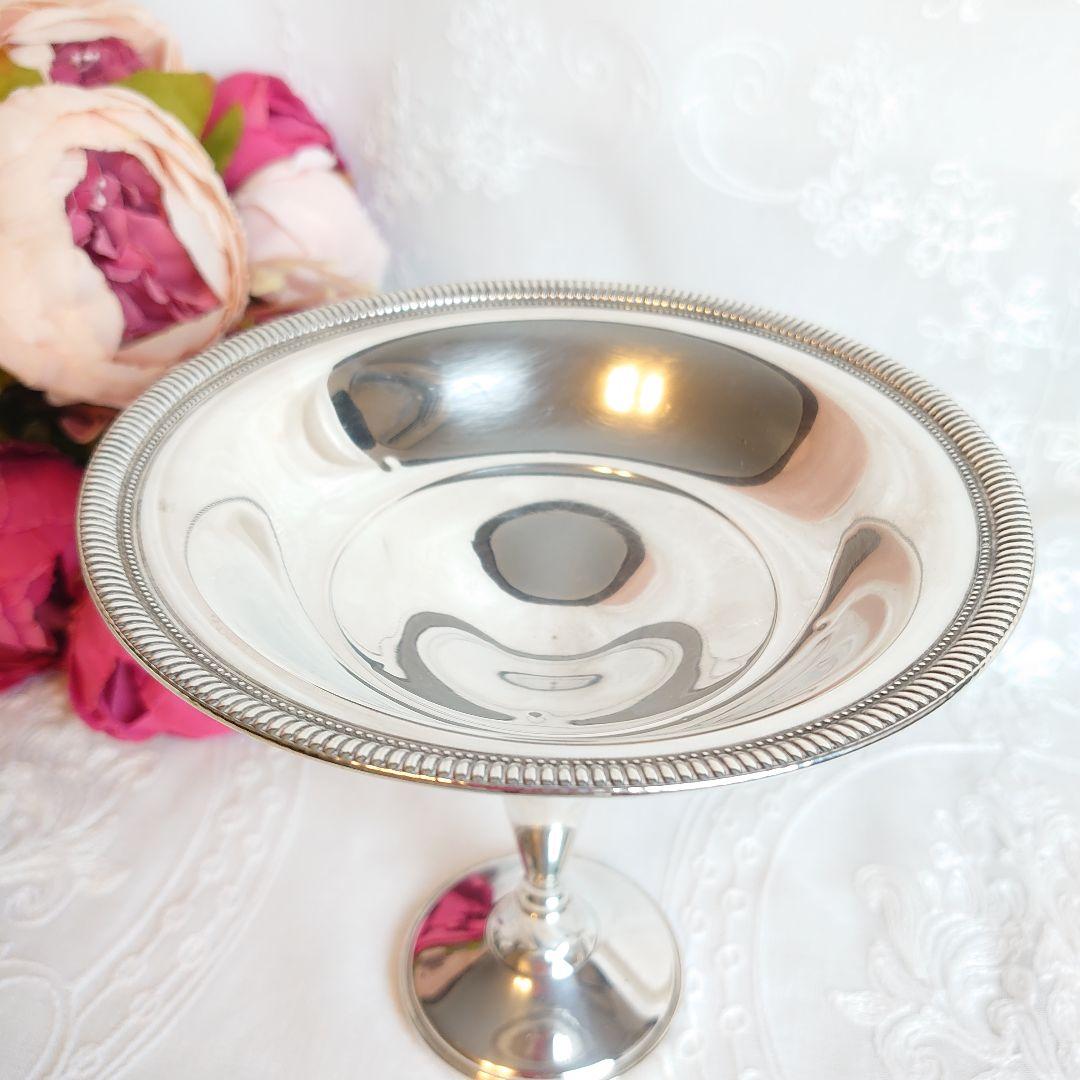 純銀　スターリングシルバー　シルバーコンポート　ボンボンデッシュ　シルバートレイ