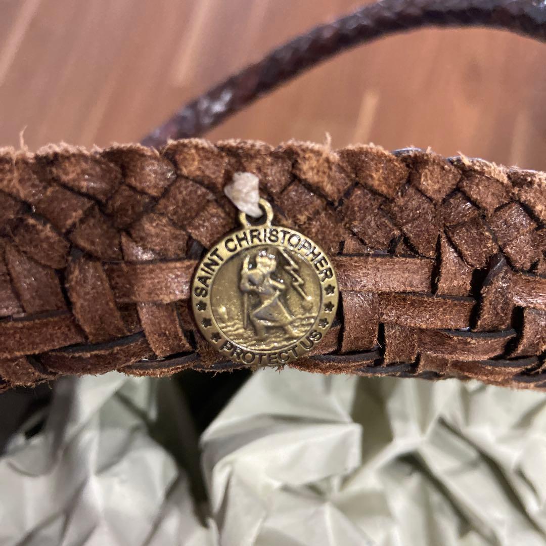 ダークブラウン 編み込み ハンドバッグ