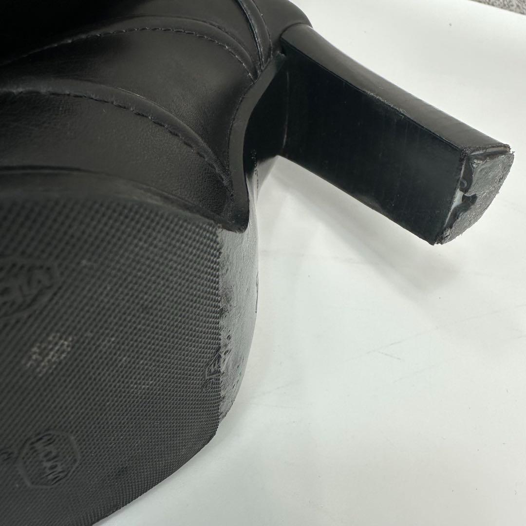 美品★ルイヴィトン ロングブーツ レザー　LVゴールド金具 ロゴ 22.5cm