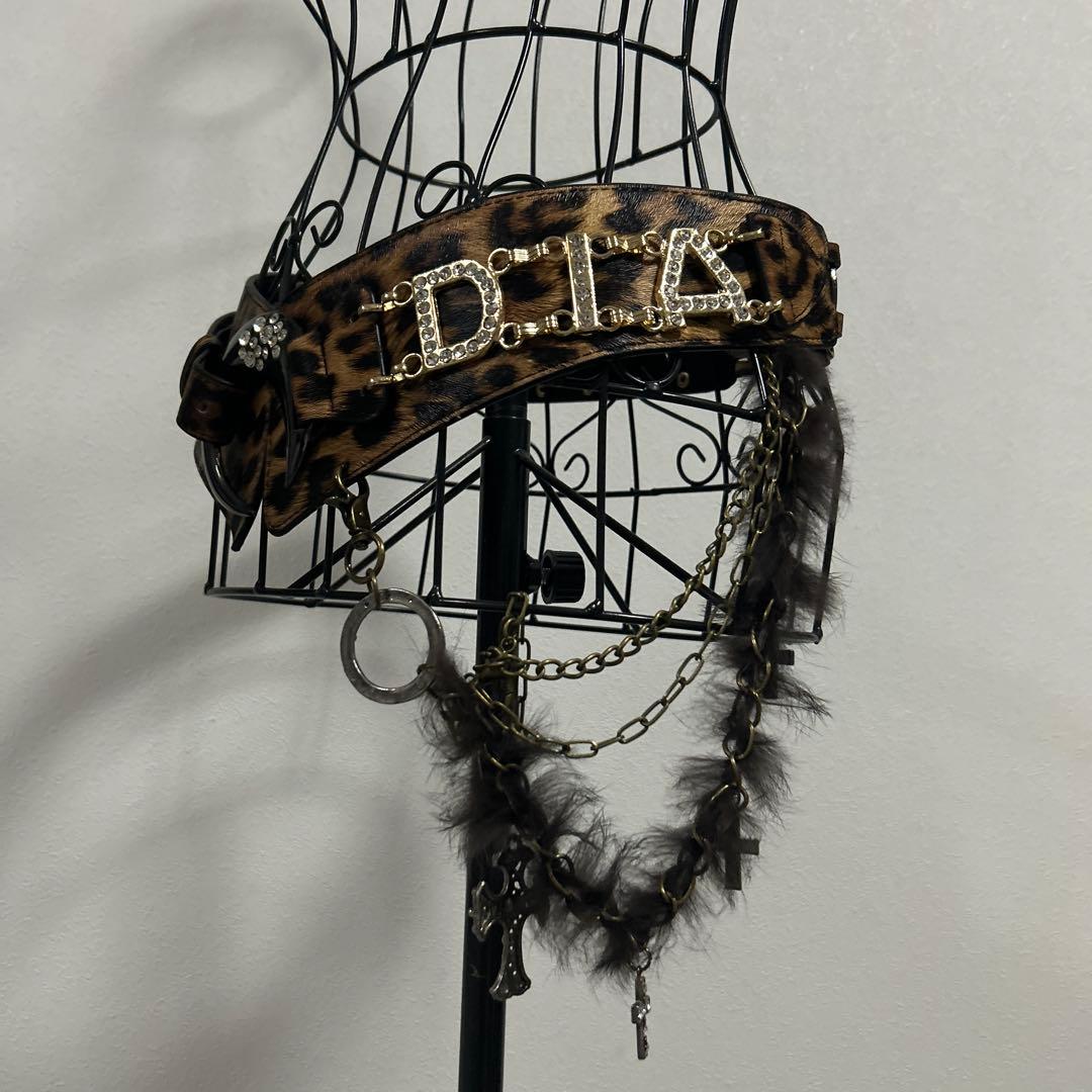 ヒョウ柄 D.I.A ベルト ファー付き