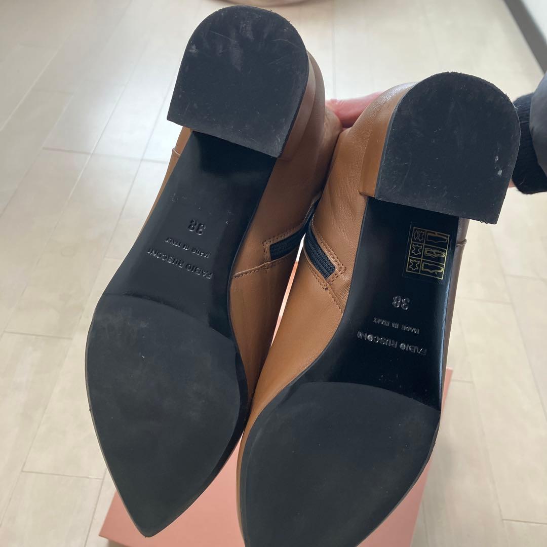 FABIO RUSCONI ショートブーツ　キャメル色 38 【美品】SALE❗️