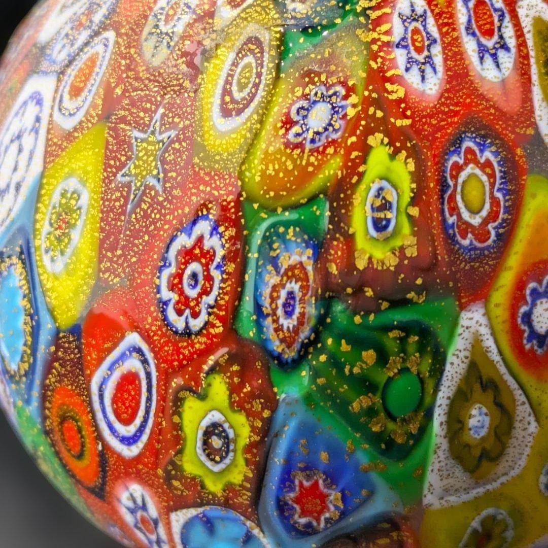 ムラーノ ミルフィオリ アート イタリア製の手吹きガラス 香水瓶 ゴールド箔