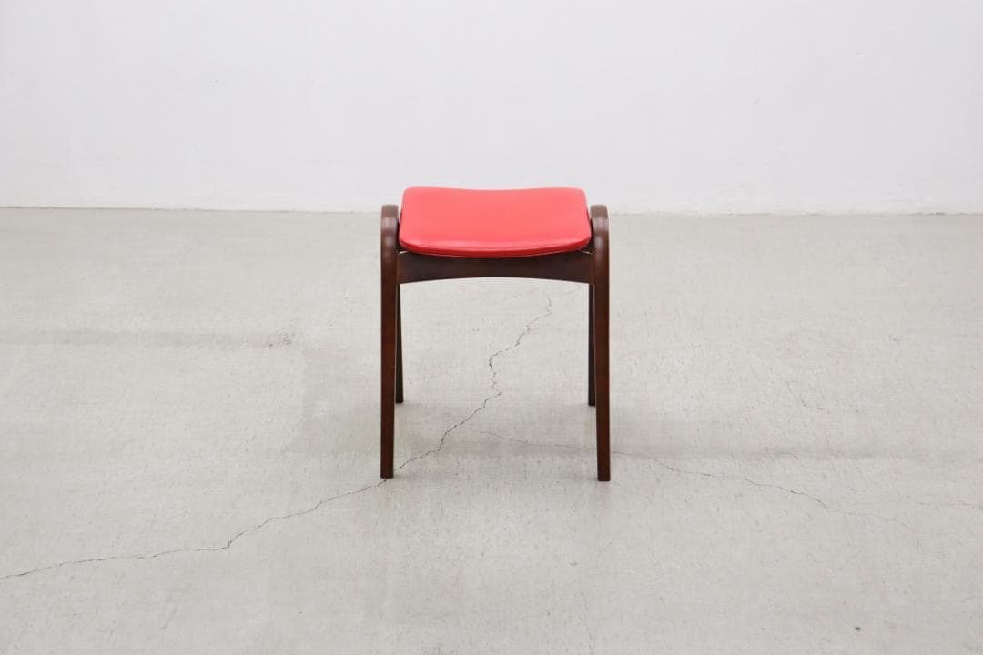 秋田木工 ビーチ材 スタッキングスツール No.202 ヴィンテージ 赤 1