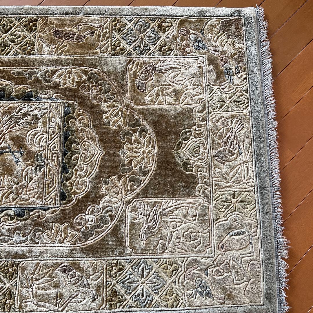 お値下げ！エクセルヒューマン　中国美術緞通シルク100%玄関マット